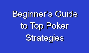 Beginner's Guide to Top Poker Strategies