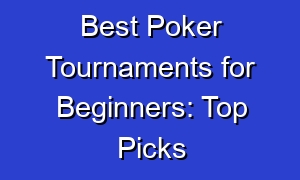 Best Poker Tournaments for Beginners: Top Picks