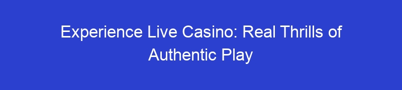 Experience Live Casino: Real Thrills of Authentic Play