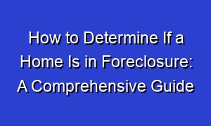 How to Determine If a Home Is in Foreclosure: A Comprehensive Guide