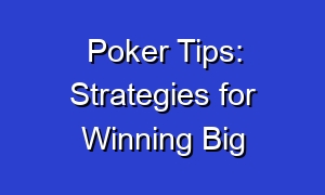 Poker Tips: Strategies for Winning Big
