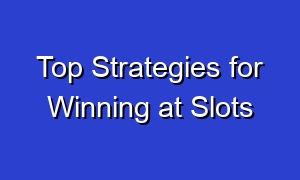 Top Strategies for Winning at Slots