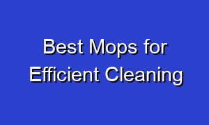 Best Mops for Efficient Cleaning