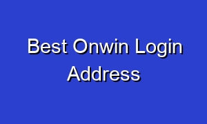 Best Onwin Login Address