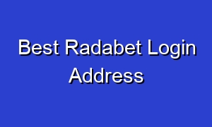 Best Radabet Login Address