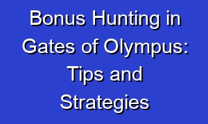 Bonus Hunting in Gates of Olympus: Tips and Strategies