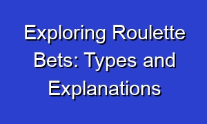 Exploring Roulette Bets: Types and Explanations