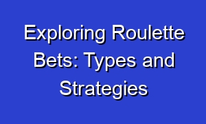 Exploring Roulette Bets: Types and Strategies