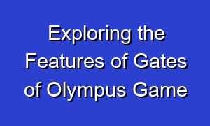 Exploring the Features of Gates of Olympus Game