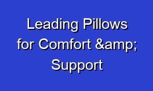 Leading Pillows for Comfort & Support