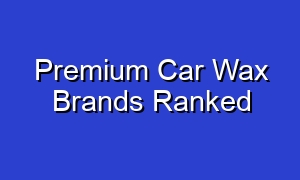 Premium Car Wax Brands Ranked