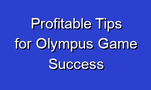Profitable Tips for Olympus Game Success
