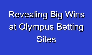 Revealing Big Wins at Olympus Betting Sites