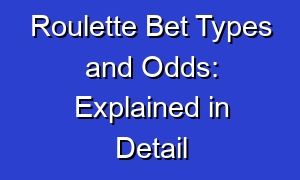 Roulette Bet Types and Odds: Explained in Detail
