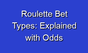 Roulette Bet Types: Explained with Odds