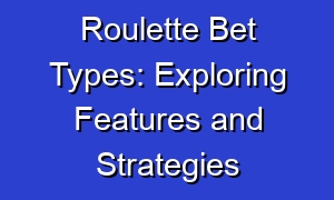 Roulette Bet Types: Exploring Features and Strategies