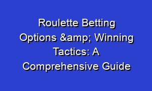 Roulette Betting Options & Winning Tactics: A Comprehensive Guide