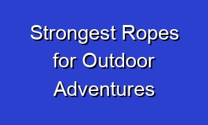 Strongest Ropes for Outdoor Adventures