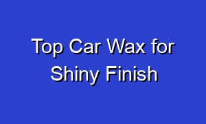 Top Car Wax for Shiny Finish