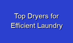 Top Dryers for Efficient Laundry